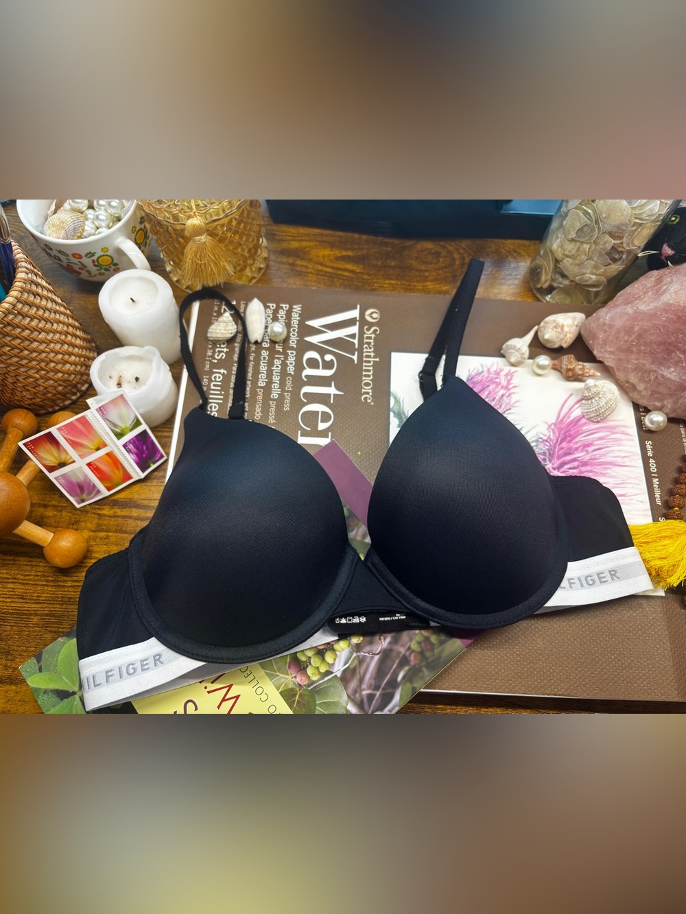 Tommy Hilfiger Black Smooth T-Shirt Bra with Branded Underband